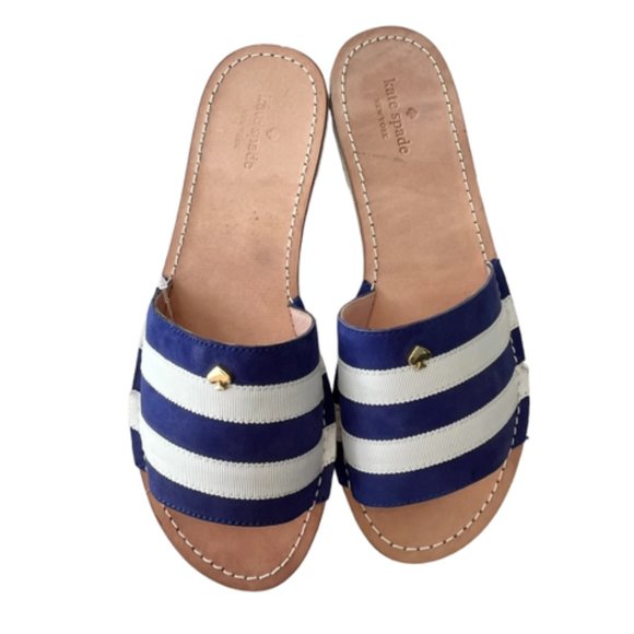 Kate Spade Blue & White flat size 9M - Picture 2 of 2